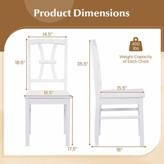 400 lbs Capacity Dining Chair Set of 2 with Cross Backrest and Rubber Wood Frame-Black LuxuryLifeWay Online Store
