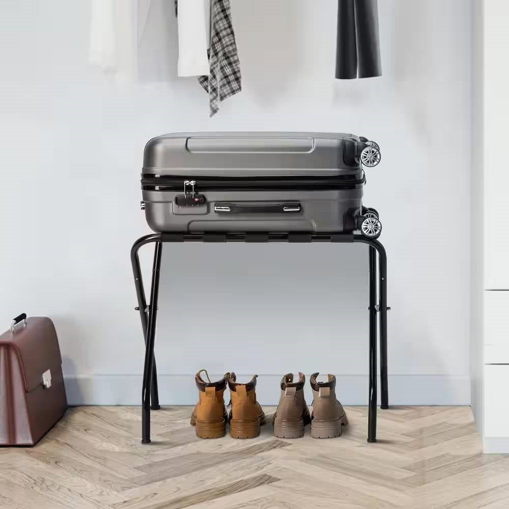 Sturdy Black Metal Foldable Luggage Rack LuxuryLifeWay Online Store