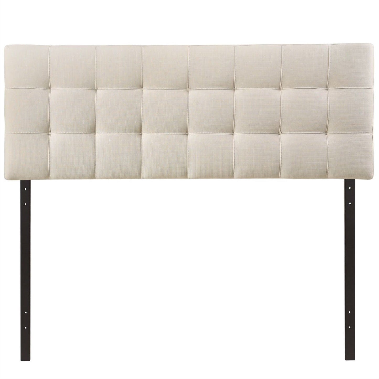 King size Off-White Ivory Fabric Button-Tufted Upholstered Headboard LuxuryLifeWay Online Store