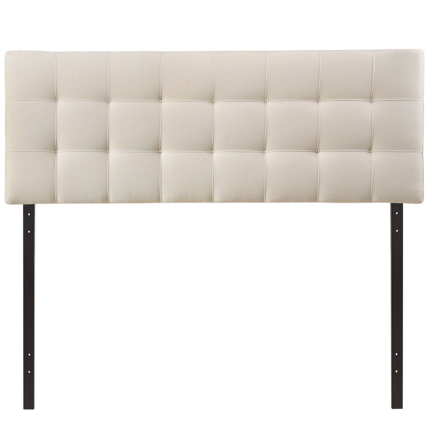King size Off-White Ivory Fabric Button-Tufted Upholstered Headboard LuxuryLifeWay Online Store