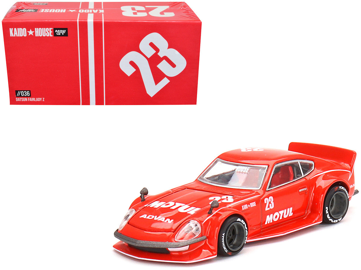 Datsun Fairlady Z RHD (Right Hand Drive) #23 Red "Motul V2" (Designed by Jun Imai) "Kaido House" Special 1/64 Diecast Model Car by True Scale Miniatures LuxuryLifeWay Online Store