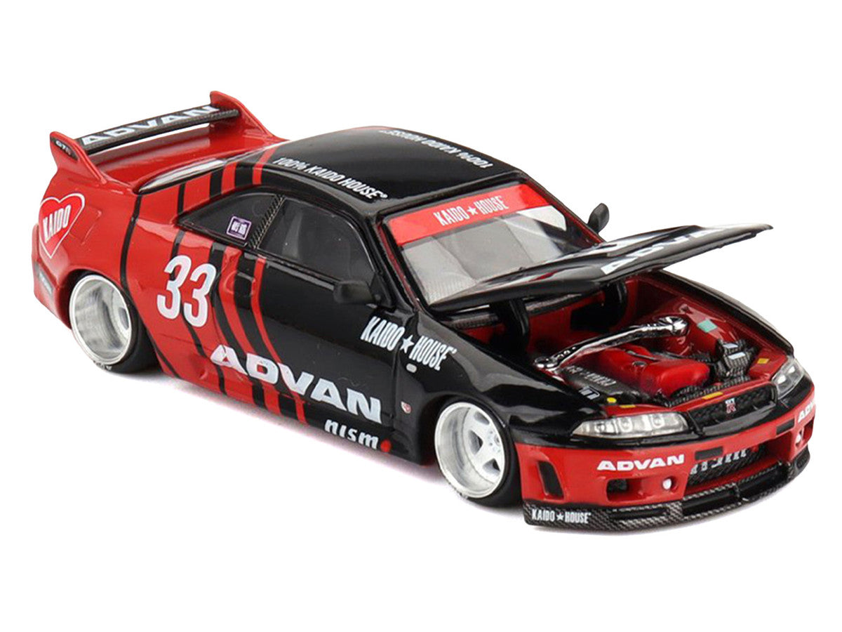 Nissan Skyline GT-R (R33) "Kaido Works" RHD (Right Hand Drive) #33 "ADVAN" Black and Red (Designed by Jun Imai) "Kaido House" Special 1/64 Diecast Model Car by Mini GT LuxuryLifeWay Online Store