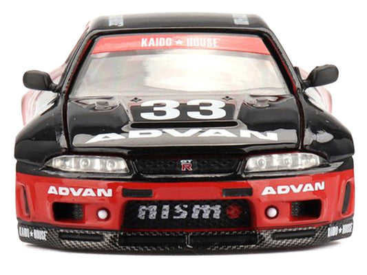Nissan Skyline GT-R (R33) "Kaido Works" RHD (Right Hand Drive) #33 "ADVAN" Black and Red (Designed by Jun Imai) "Kaido House" Special 1/64 Diecast Model Car by Mini GT LuxuryLifeWay Online Store