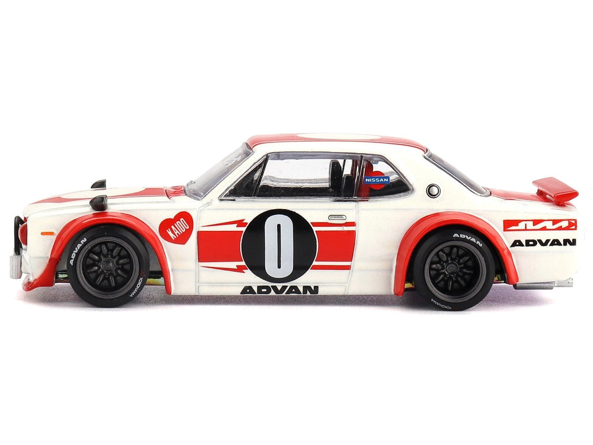 Nissan Skyline 2000GT-R (KPGC10) "Kaido Works V2" RHD (Right Hand Drive) White with Red Stripes (Designed by Jun Imai) "Kaido House" Special 1/64 Diecast Model Car by Mini GT LuxuryLifeWay Online Store