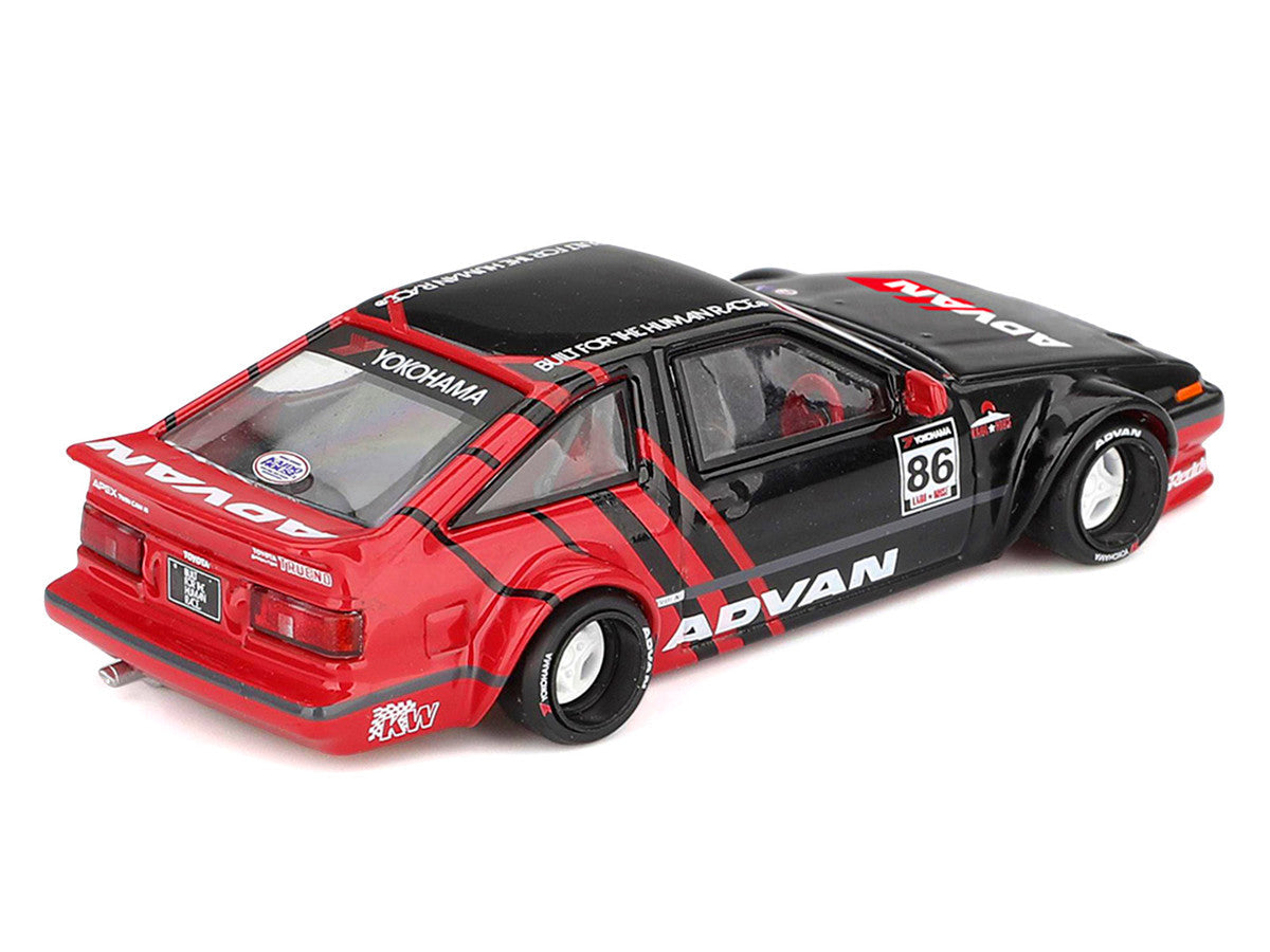 Toyota AE86 Sprinter Trueno RHD (Right Hand Drive) #86 "Kaido ADVAN" Black and Red (Designed by Jun Imai) "Kaido House" Special 1/64 Diecast Model Car by Mini GT LuxuryLifeWay Online Store