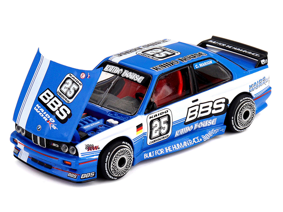 BMW M3 "Kaido Touring Champ V1" #25 Blue with White Stripes (Designed by Jun Imai) "Kaido House" Special 1/64 Diecast Model Car by Mini GT LuxuryLifeWay Online Store