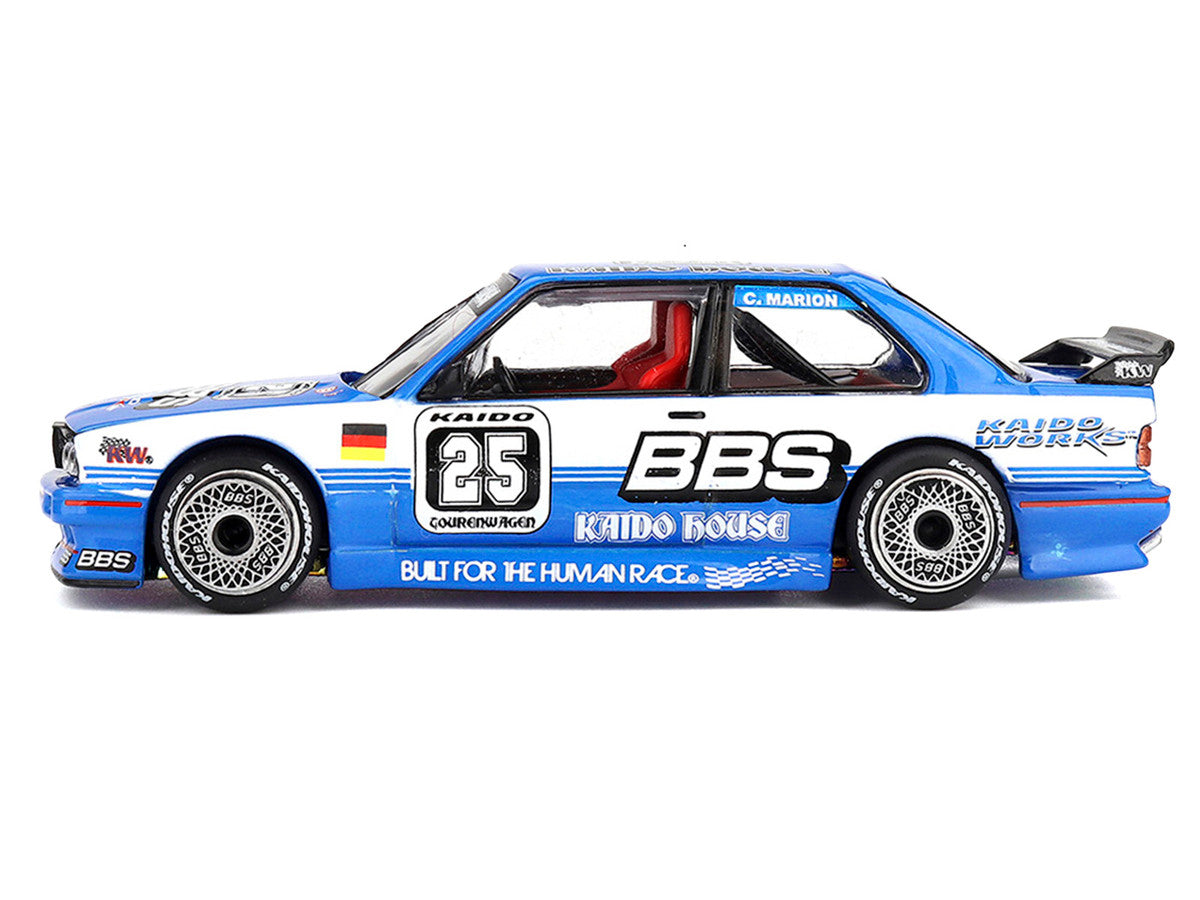 BMW M3 "Kaido Touring Champ V1" #25 Blue with White Stripes (Designed by Jun Imai) "Kaido House" Special 1/64 Diecast Model Car by Mini GT LuxuryLifeWay Online Store