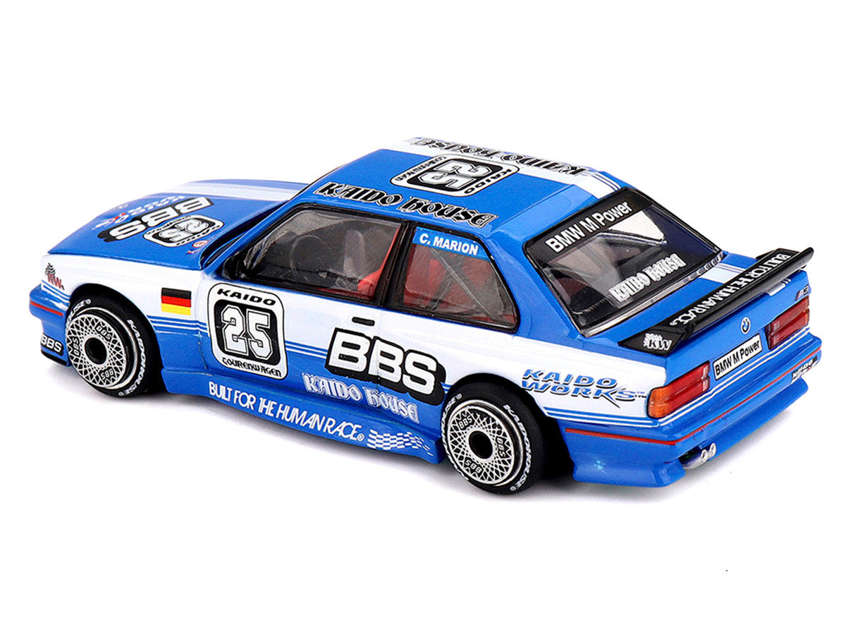 BMW M3 "Kaido Touring Champ V1" #25 Blue with White Stripes (Designed by Jun Imai) "Kaido House" Special 1/64 Diecast Model Car by Mini GT LuxuryLifeWay Online Store