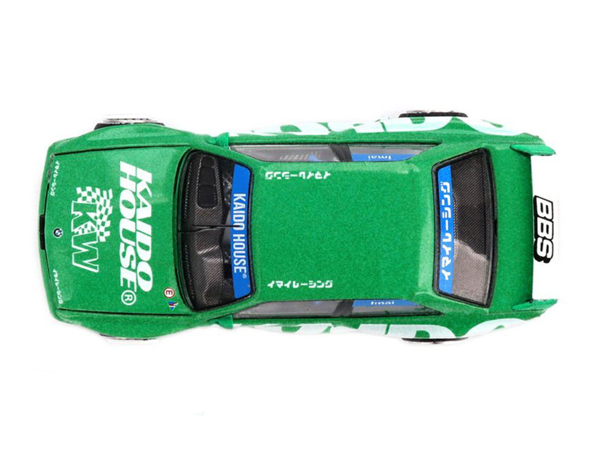 BMW M3 "Kaido Works V2" Green Metallic with Graphics (Designed by Jun Imai) "Kaido House" Special 1/64 Diecast Model Car by Mini GT LuxuryLifeWay Online Store