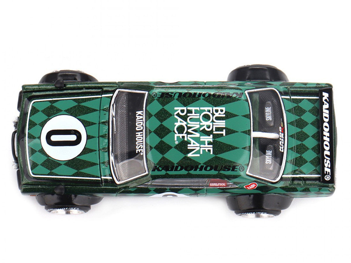 Nissan Skyline 2000GT-R (KPGC10) RHD (Right Hand Drive) #0 "Cortez V1" Green with Graphics (Designed by Jun Imai) "Kaido House" Special 1/64 Diecast Model Car by Mini GT LuxuryLifeWay Online Store