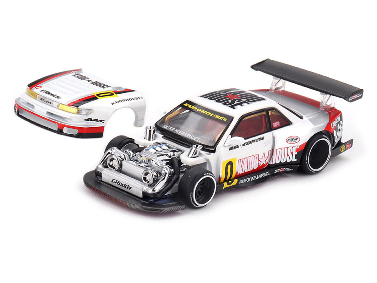 Nissan Silvia S13-R "Circuit Spec V1" RHD (Right Hand Drive) White with Graphics (Designed by Jun Imai) "Kaido House" Special 1/64 Diecast Model Car by Mini GT LuxuryLifeWay Online Store