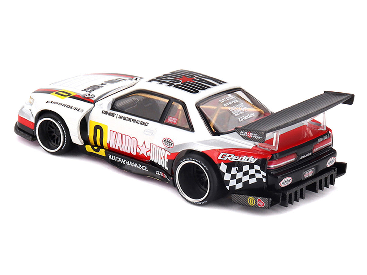 Nissan Silvia S13-R "Circuit Spec V1" RHD (Right Hand Drive) White with Graphics (Designed by Jun Imai) "Kaido House" Special 1/64 Diecast Model Car by Mini GT LuxuryLifeWay Online Store