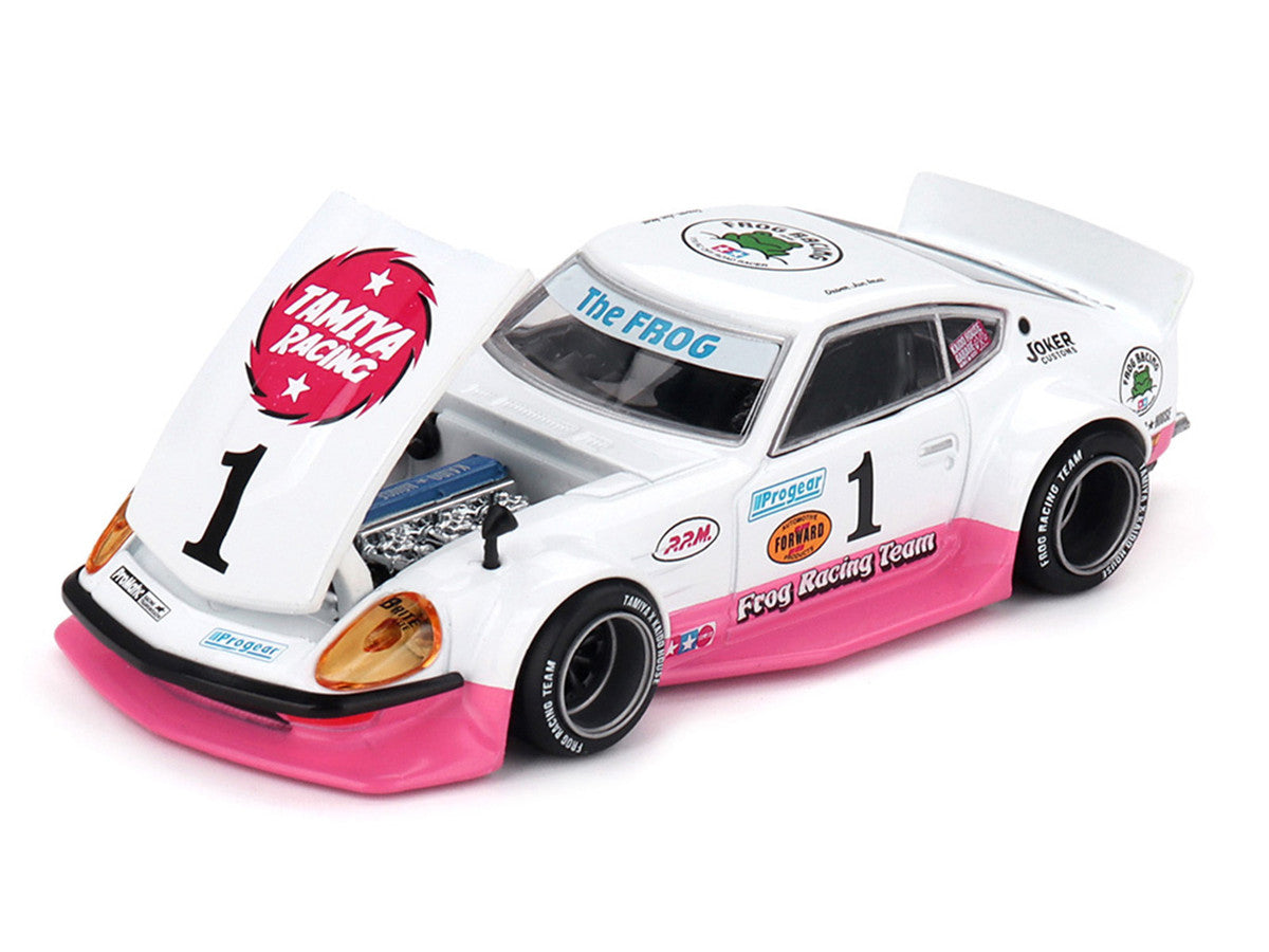 Nissan Fairlady Z RHD (Right Hand Drive) #1 "Tamiya Racing - Frog Racing Team" White and Pink (Designed by Jun Imai) "Kaido House" Special 1/64 Diecast Model Car by Mini GT LuxuryLifeWay Online Store