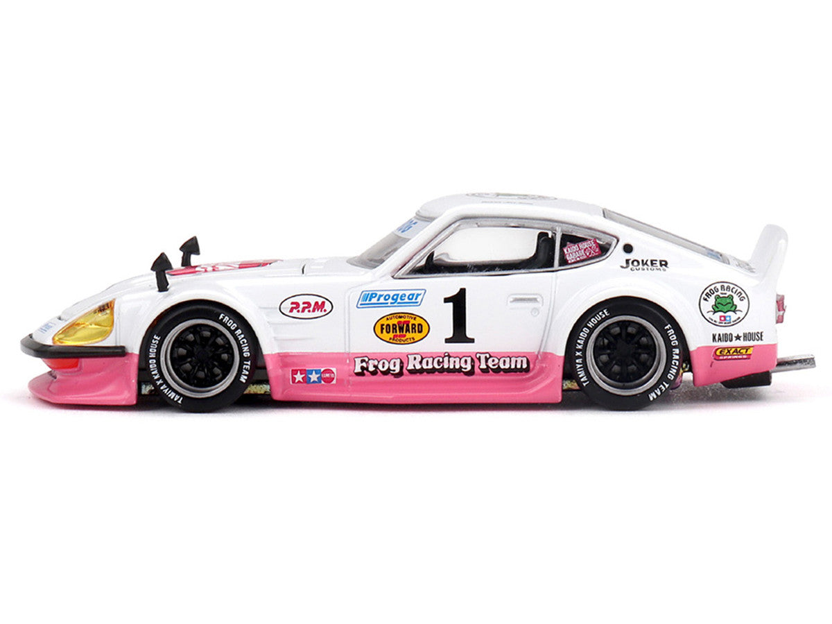 Nissan Fairlady Z RHD (Right Hand Drive) #1 "Tamiya Racing - Frog Racing Team" White and Pink (Designed by Jun Imai) "Kaido House" Special 1/64 Diecast Model Car by Mini GT LuxuryLifeWay Online Store