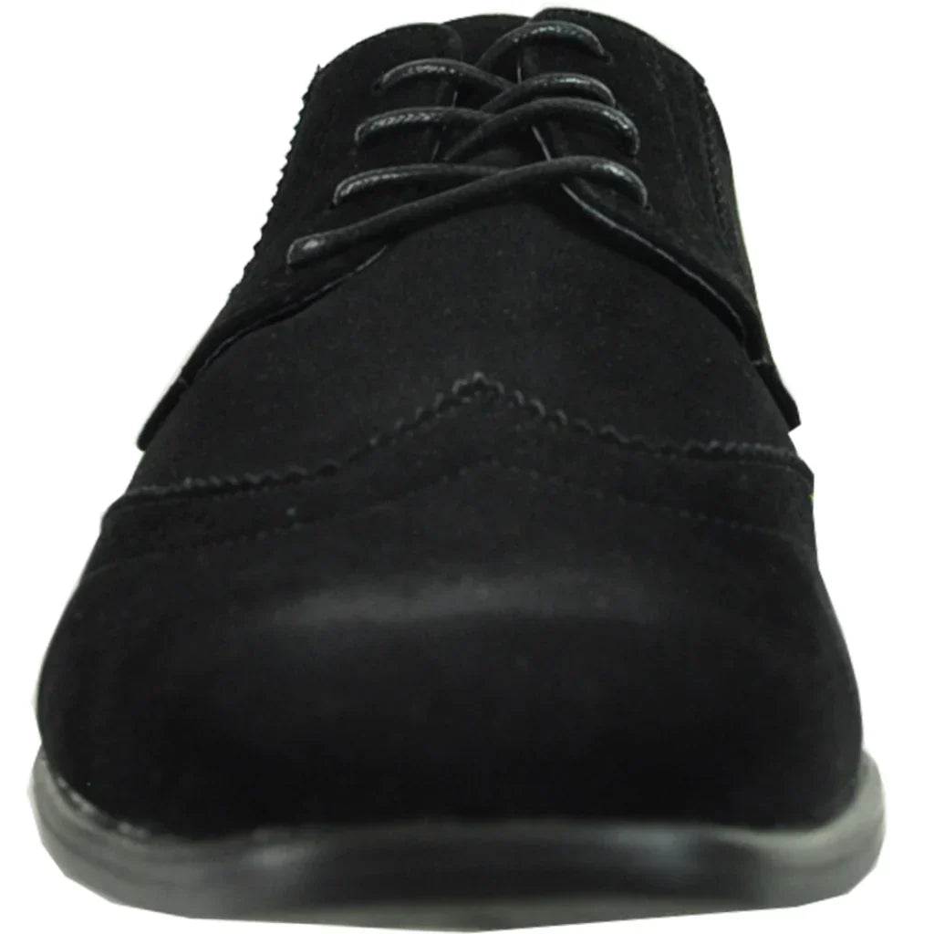 BRAVO Men Dress Shoe KING-3 Wingtip Oxford Shoe Black LuxuryLifeWay Online Store