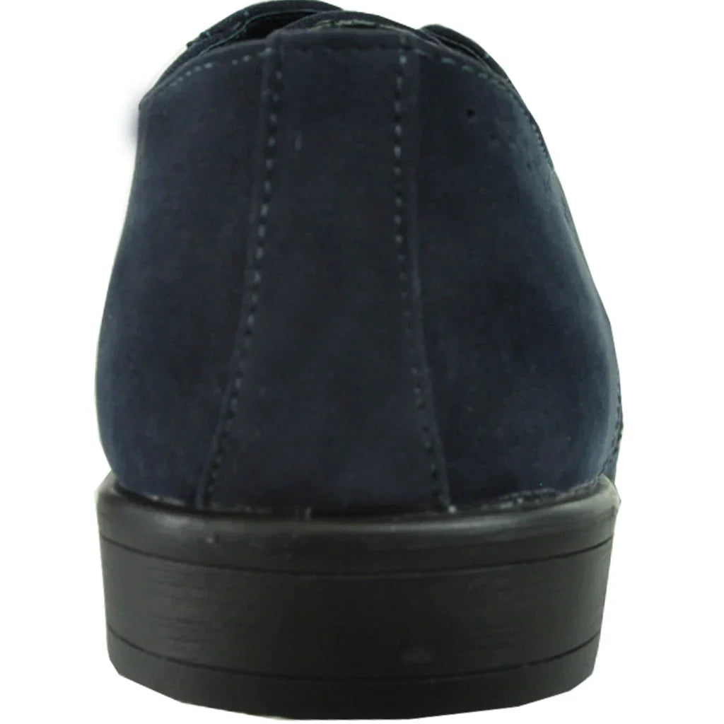 BRAVO Men Dress Shoe KING-3 Wingtip Oxford Shoe Blue LuxuryLifeWay Online Store