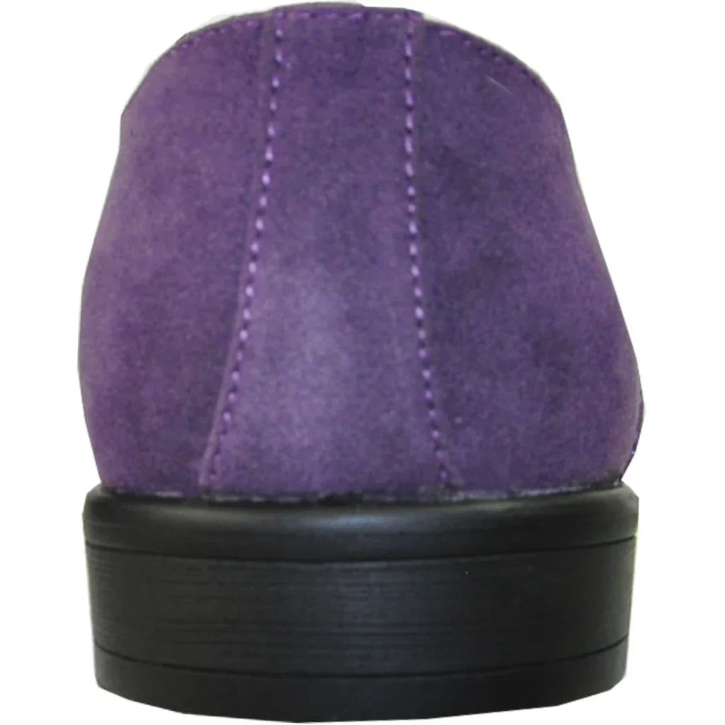 BRAVO Men Dress Shoe KING-3 Wingtip Oxford Shoe Purple LuxuryLifeWay Online Store