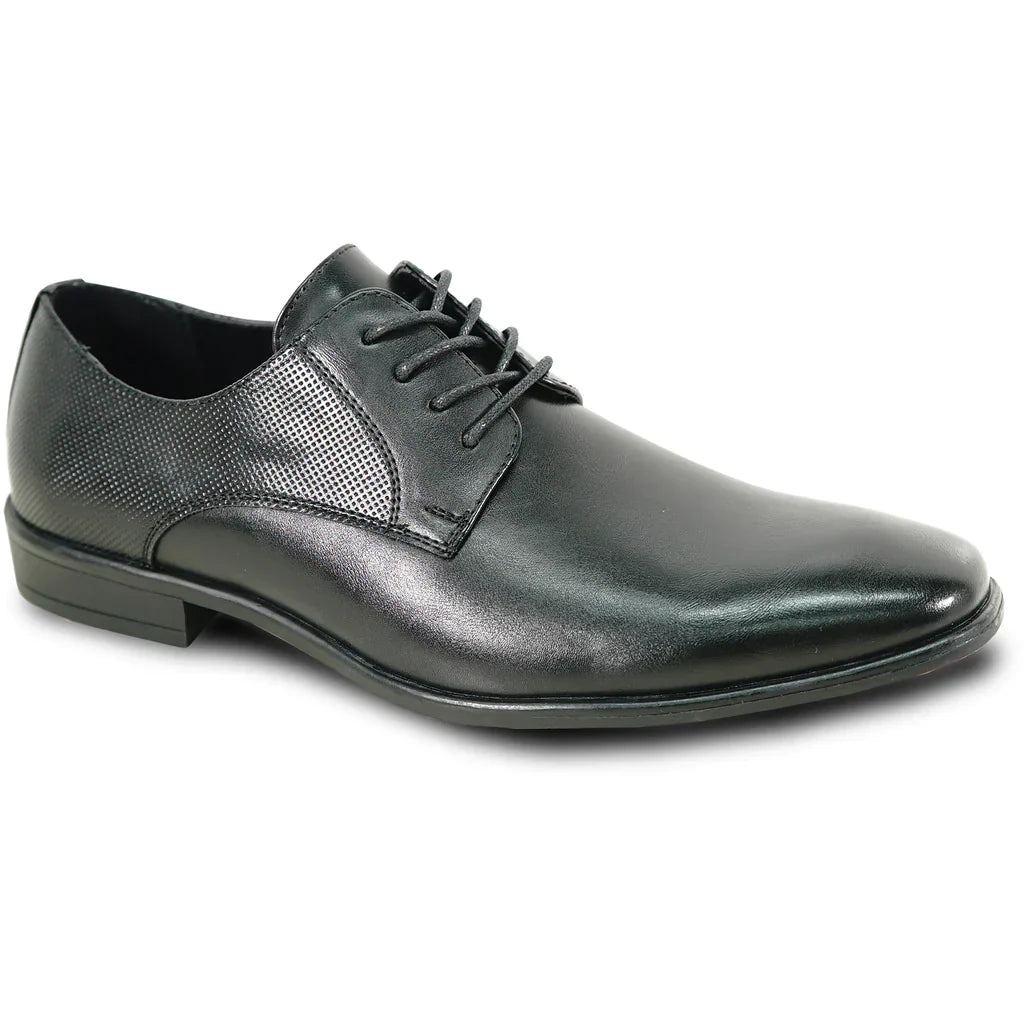 BRAVO Men Dress Shoe KING-7 Oxford Shoe BLACK - Medium and Wide Width LuxuryLifeWay Online Store