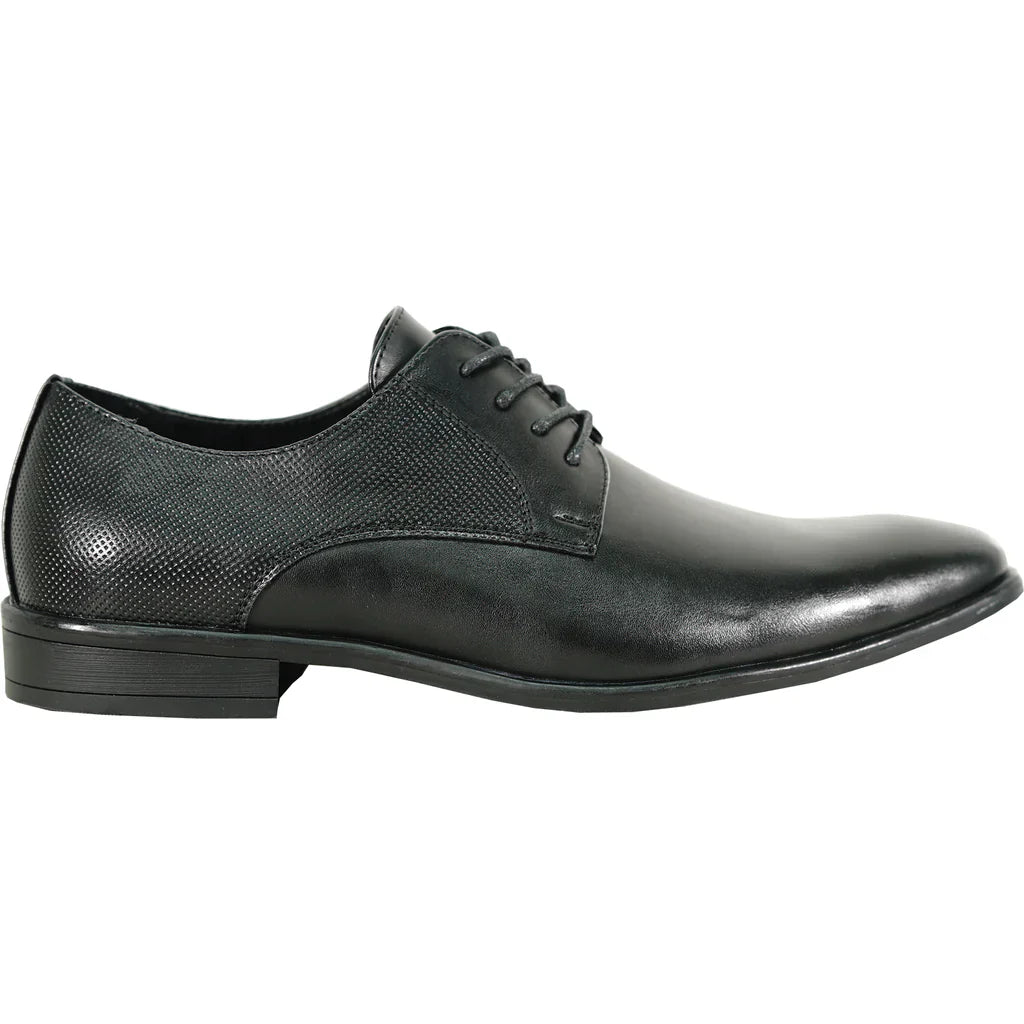 BRAVO Men Dress Shoe KING-7 Oxford Shoe BLACK - Medium and Wide Width LuxuryLifeWay Online Store