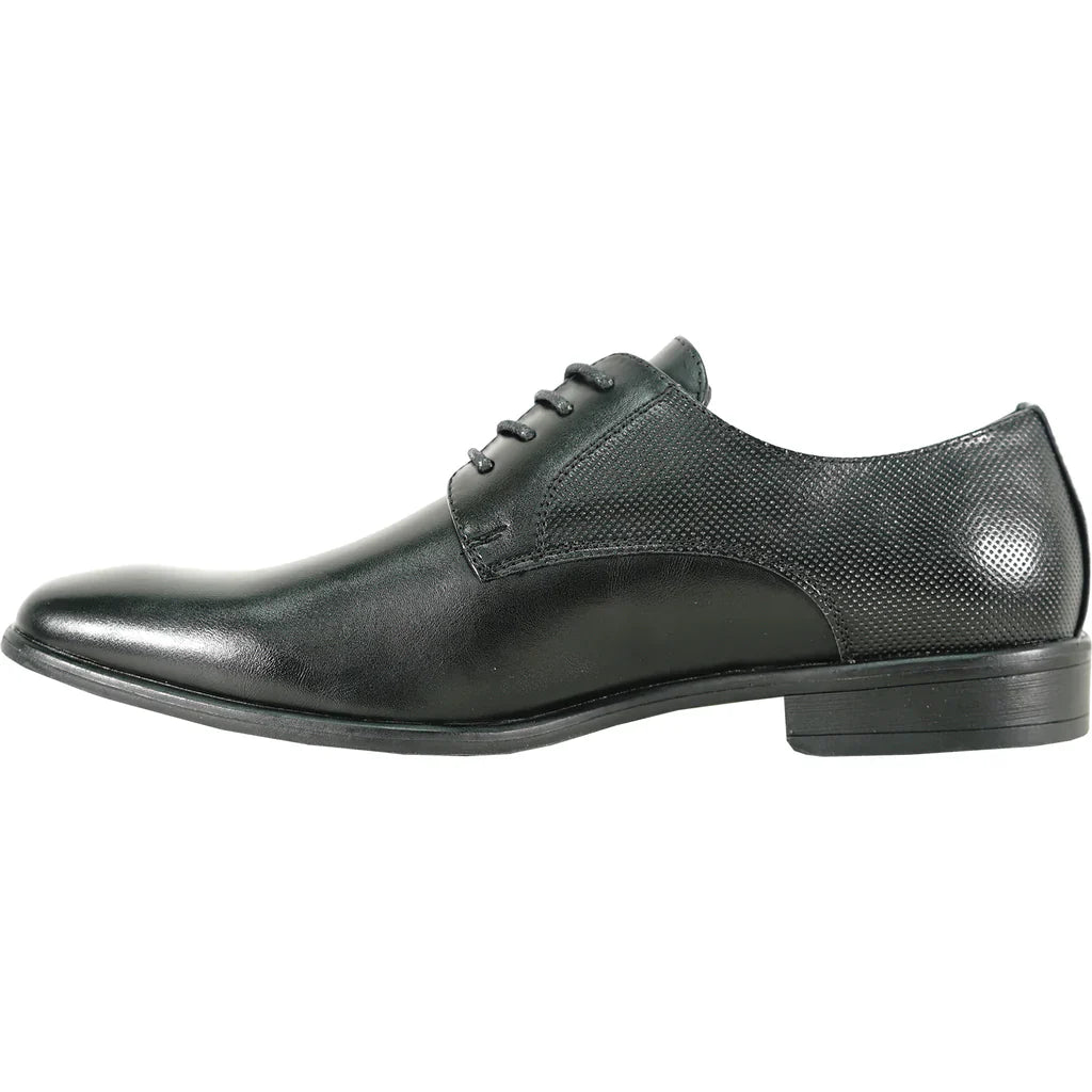BRAVO Men Dress Shoe KING-7 Oxford Shoe BLACK - Medium and Wide Width LuxuryLifeWay Online Store