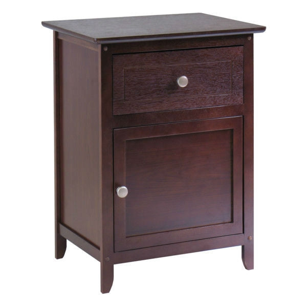Antique Walnut Wood Finish 1-Drawer Bedroom Nightstand End Table Cabinet LuxuryLifeWay Online Store