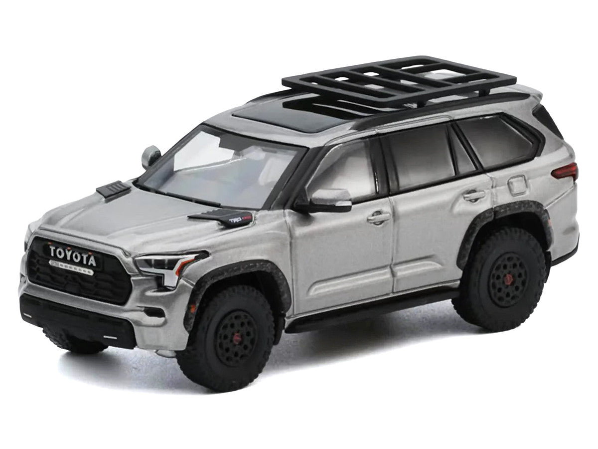 Toyota Sequoia TRD PRO Silver Metallic with Roof Rack 1/64 Diecast Model Car by GCD LuxuryLifeWay Online Store