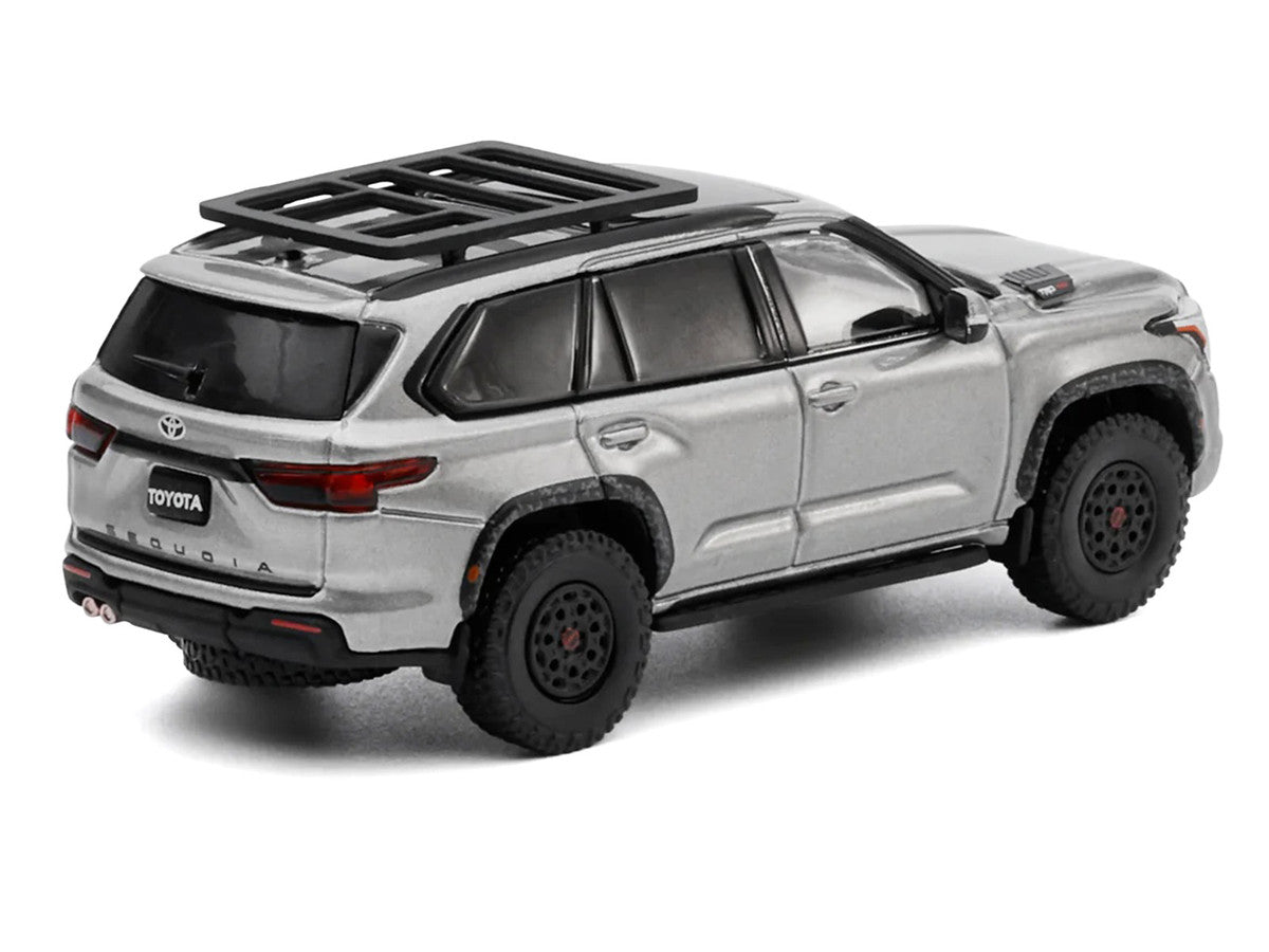 Toyota Sequoia TRD PRO Silver Metallic with Roof Rack 1/64 Diecast Model Car by GCD LuxuryLifeWay Online Store