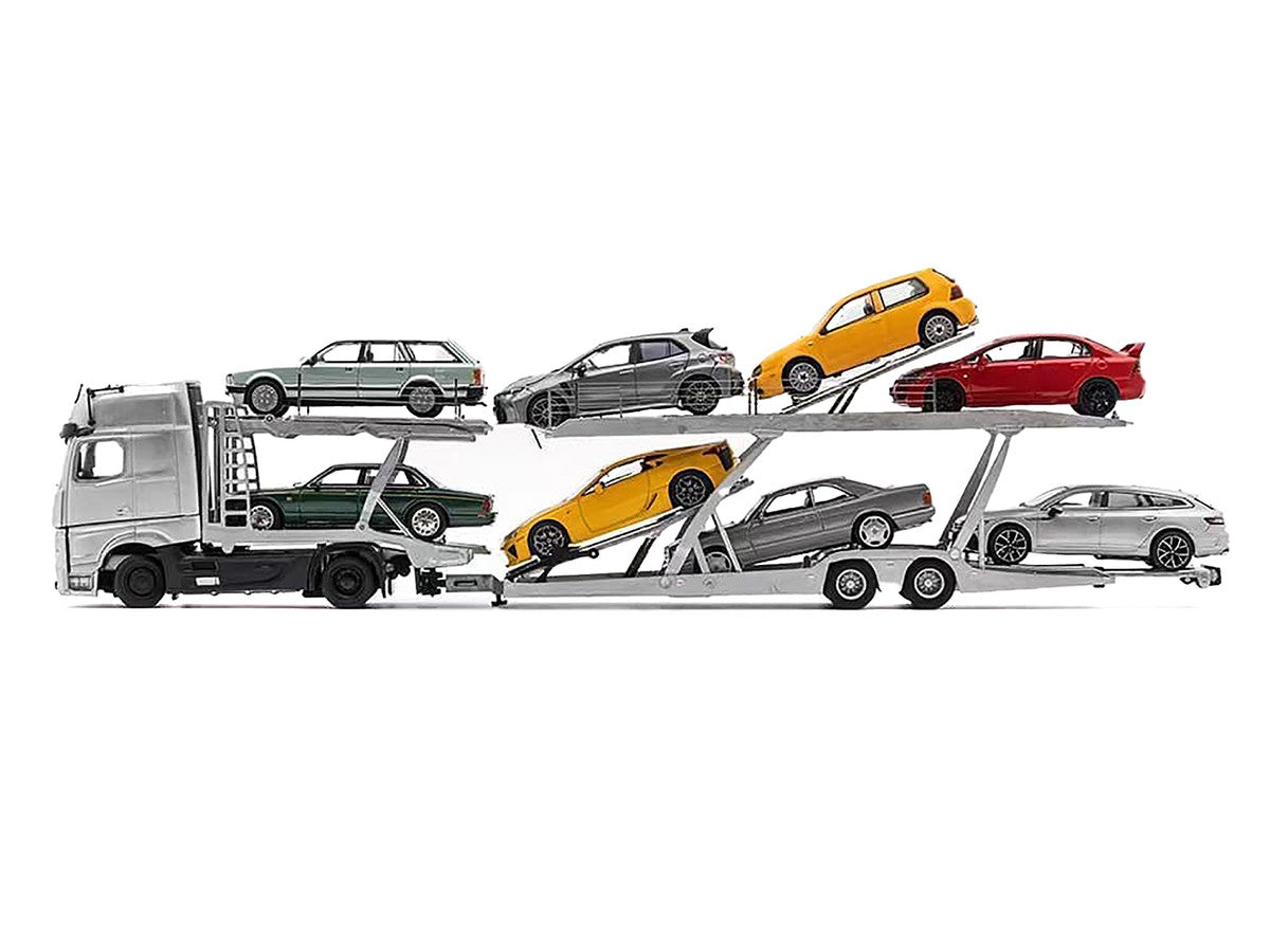 Mercedes-Benz Actros Auto Transporter White 1/64 Diecast Model by GCD LuxuryLifeWay Online Store