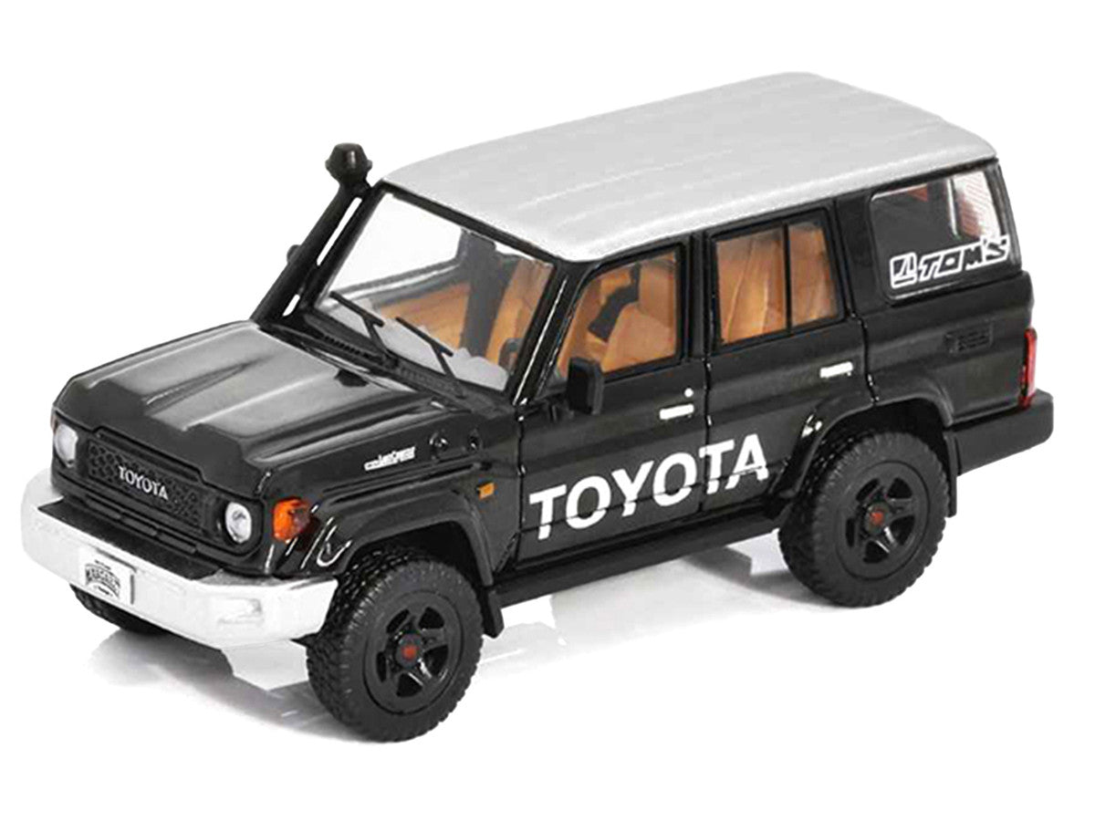 Toyota Land Cruiser (J76) Black with Silver Metallic Top 1/64 Diecast Model Car by GCD LuxuryLifeWay Online Store