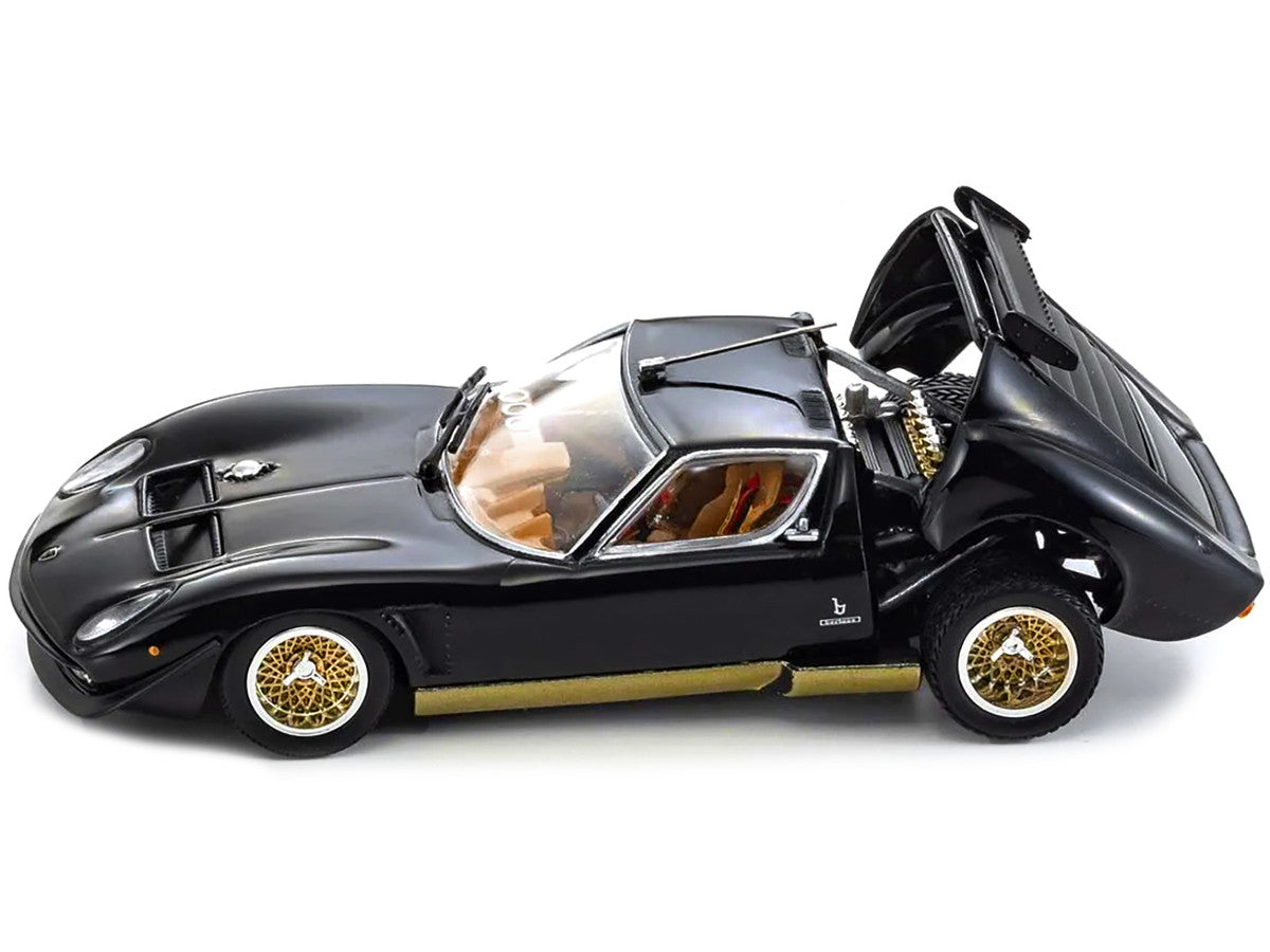 Lamborghini Miura SVR Black with Gold Accents and Wheels 1/43 Diecast Model Car by Kyosho LuxuryLifeWay Online Store
