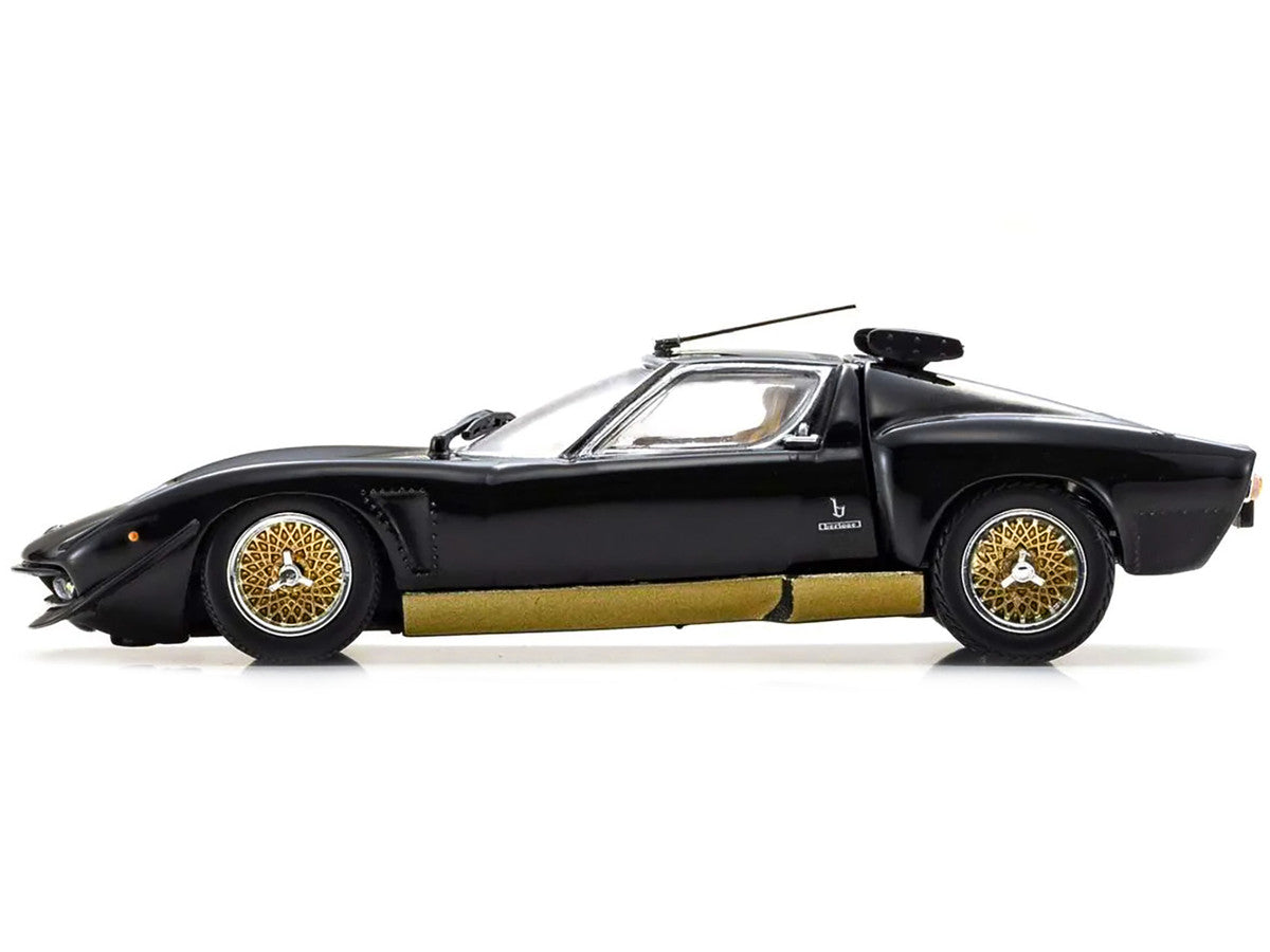 Lamborghini Miura SVR Black with Gold Accents and Wheels 1/43 Diecast Model Car by Kyosho LuxuryLifeWay Online Store