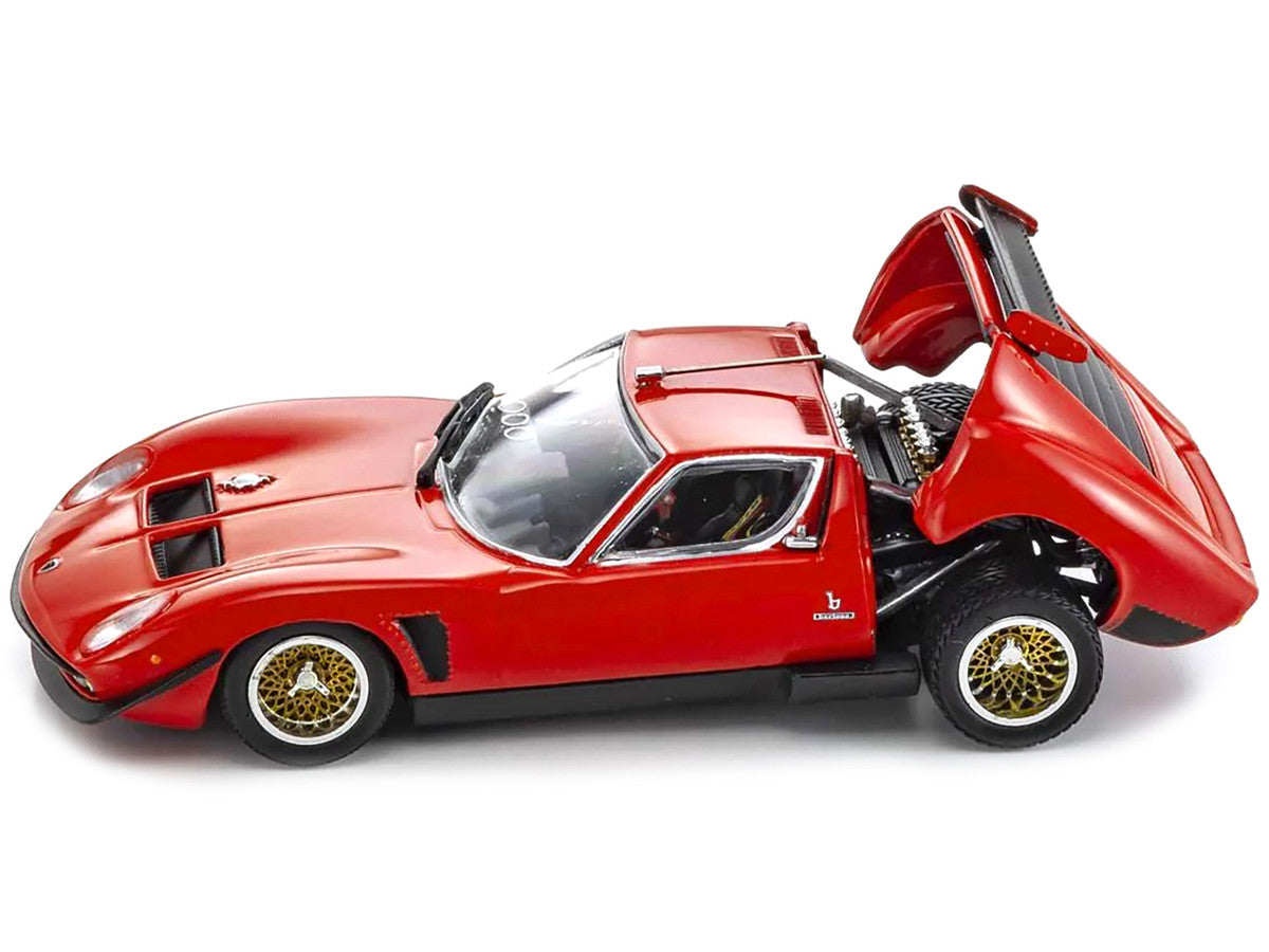 Lamborghini Miura SVR Red with Black Accents and Gold Wheels 1/43 Diecast Model Car by Kyosho LuxuryLifeWay Online Store