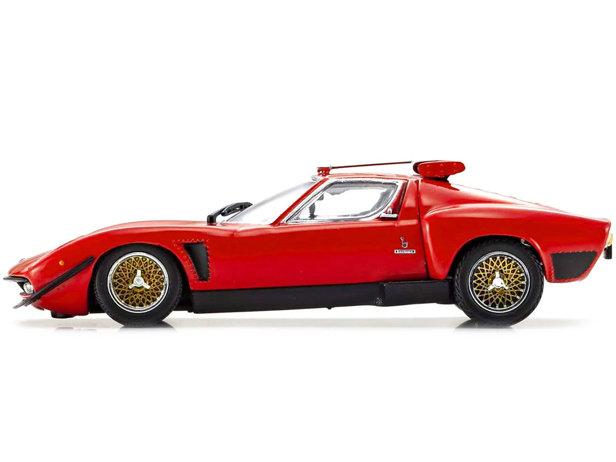 Lamborghini Miura SVR Red with Black Accents and Gold Wheels 1/43 Diecast Model Car by Kyosho LuxuryLifeWay Online Store