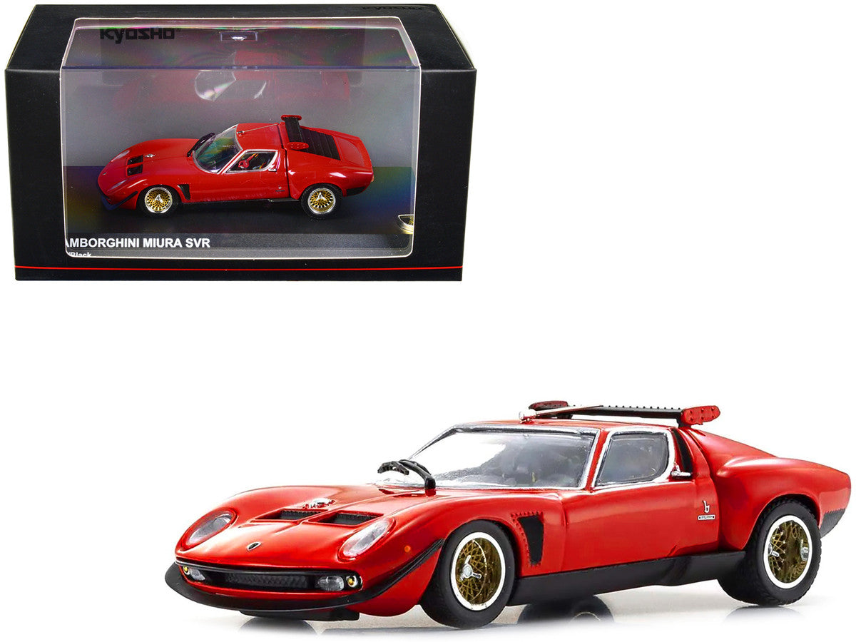 Lamborghini Miura SVR Red with Black Accents and Gold Wheels 1/43 Diecast Model Car by Kyosho LuxuryLifeWay Online Store