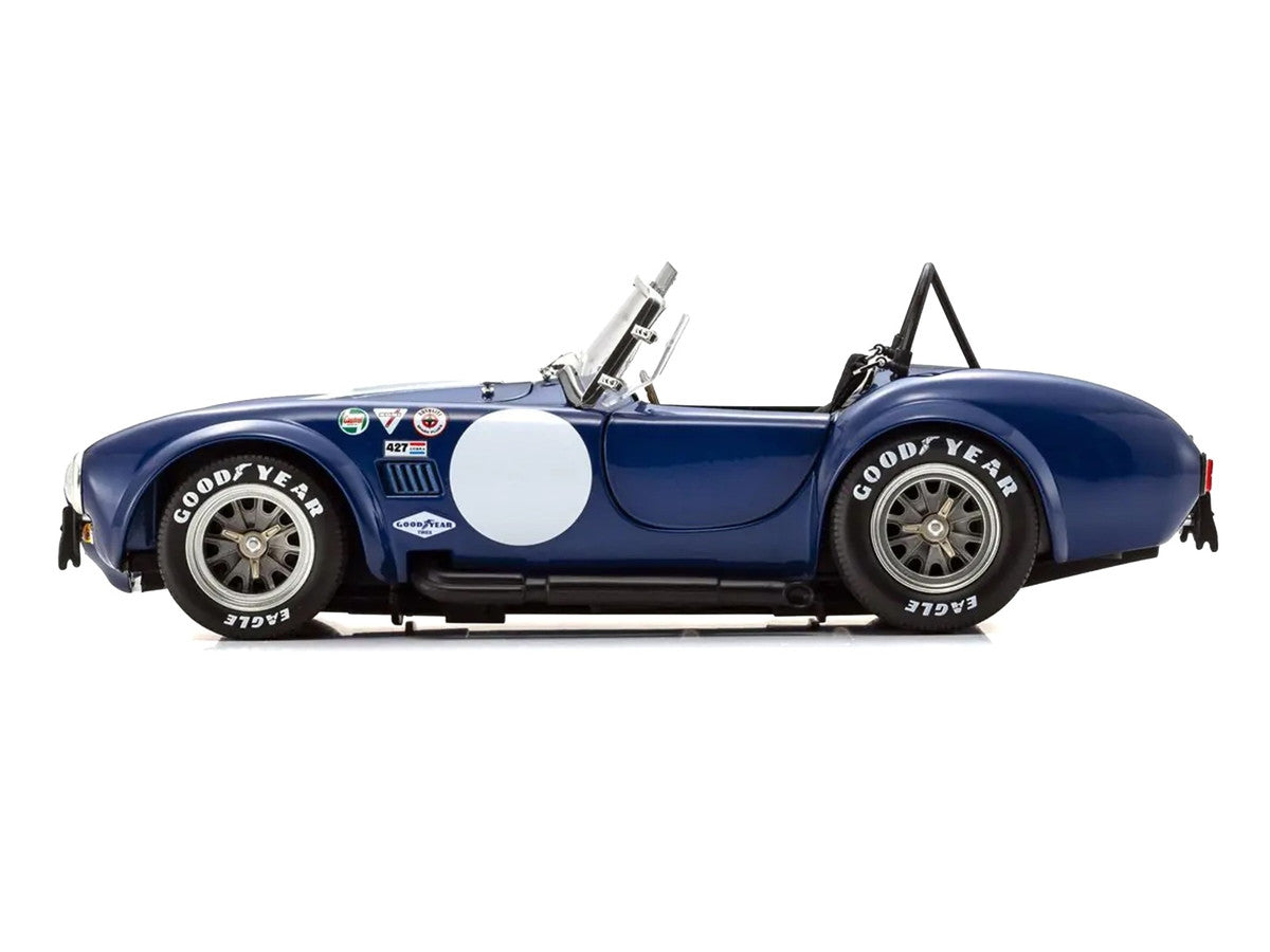 Shelby Cobra 427 S/C Blue with White Stripes and Race Graphics 1/18 Diecast Model Car by Kyosho LuxuryLifeWay Online Store
