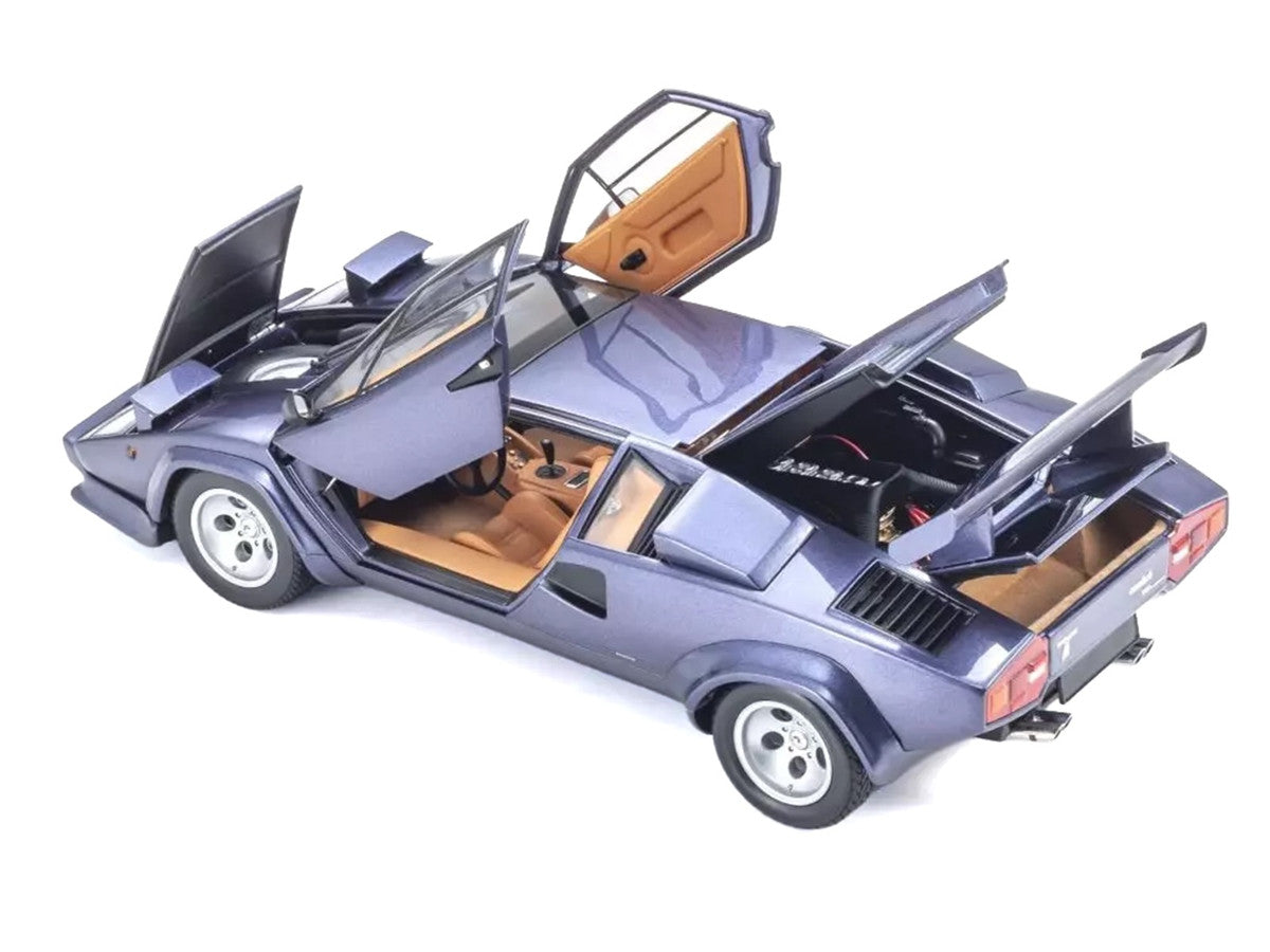 Lamborghini Countach LP 5000 Quattrovalvole Dark Blue Metallic 1/18 Diecast Model Car by Kyosho LuxuryLifeWay Online Store