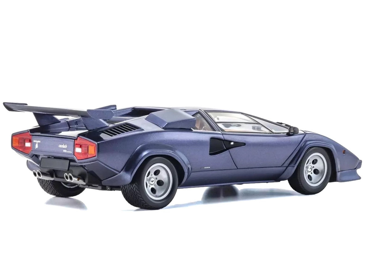 Lamborghini Countach LP 5000 Quattrovalvole Dark Blue Metallic 1/18 Diecast Model Car by Kyosho LuxuryLifeWay Online Store