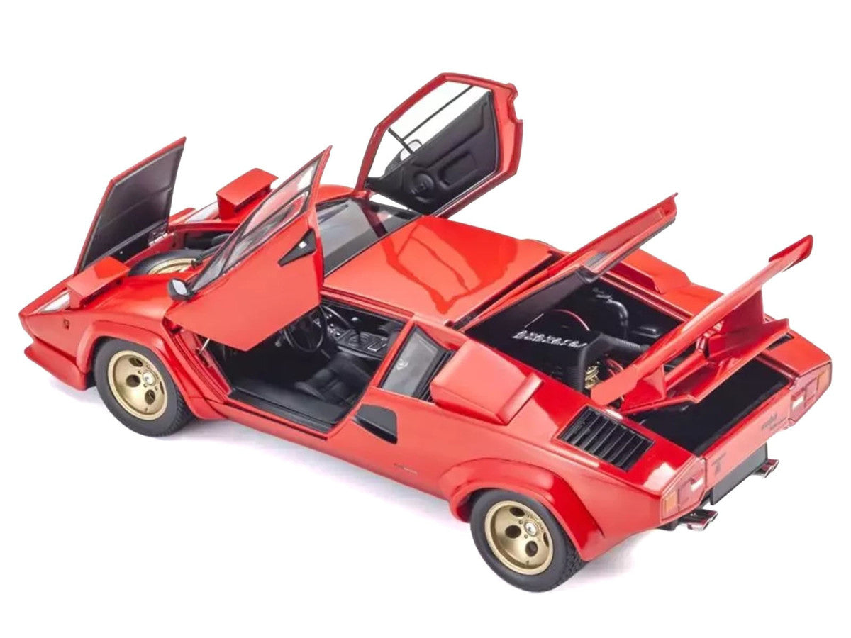 Lamborghini Countach LP 5000 Quattrovalvole Red with Gold Wheels 1/18 Diecast Model Car by Kyosho LuxuryLifeWay Online Store
