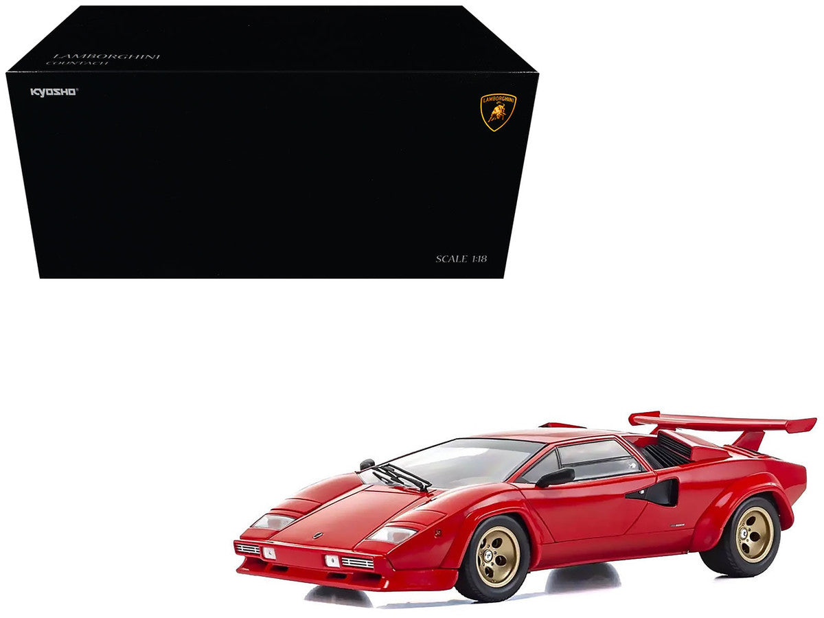Lamborghini Countach LP 5000 Quattrovalvole Red with Gold Wheels 1/18 Diecast Model Car by Kyosho LuxuryLifeWay Online Store