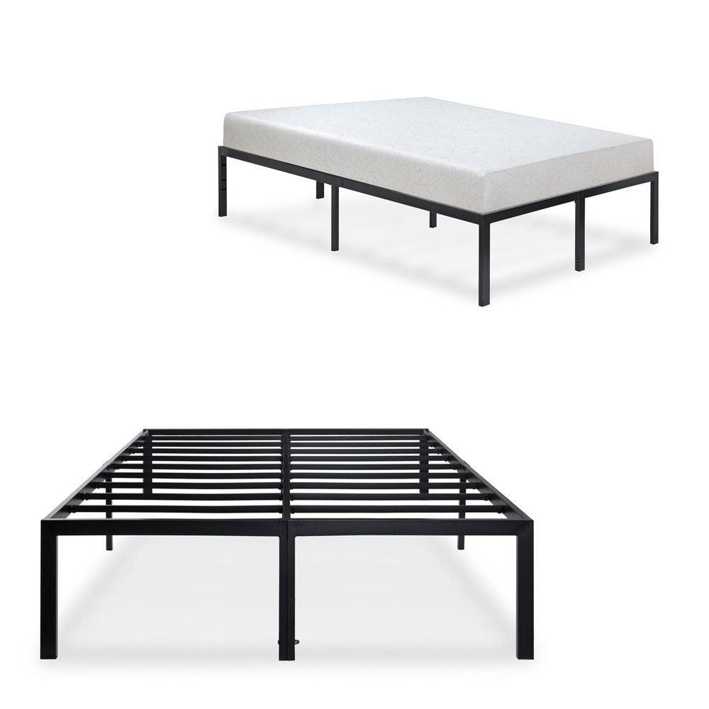 King size Modern Heavy Duty Black Metal Platform Bed Frame LuxuryLifeWay Online Store