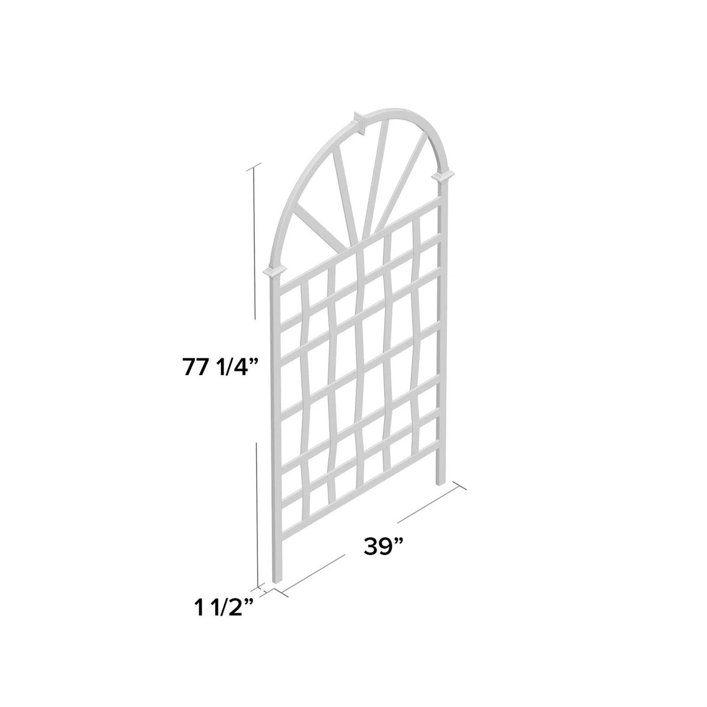 77-inch Outdoor White Vinyl Lattice Garden Trellis with Arched Top LuxuryLifeWay Online Store
