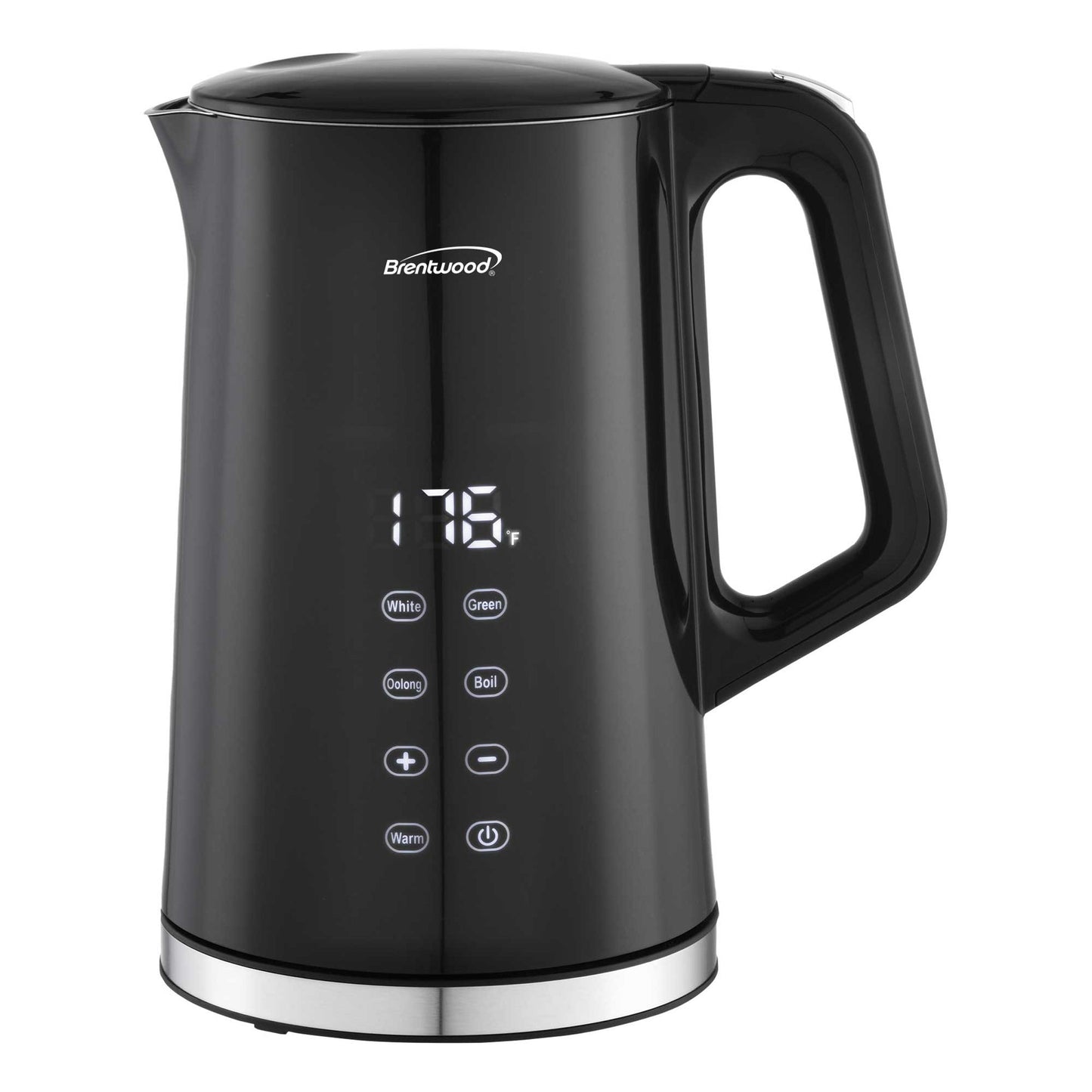 Brentwood 1.7L 1100W BPA Free 360 Cordless Cool Touch Digital Electric Kettle in Black LuxuryLifeWay Online Store
