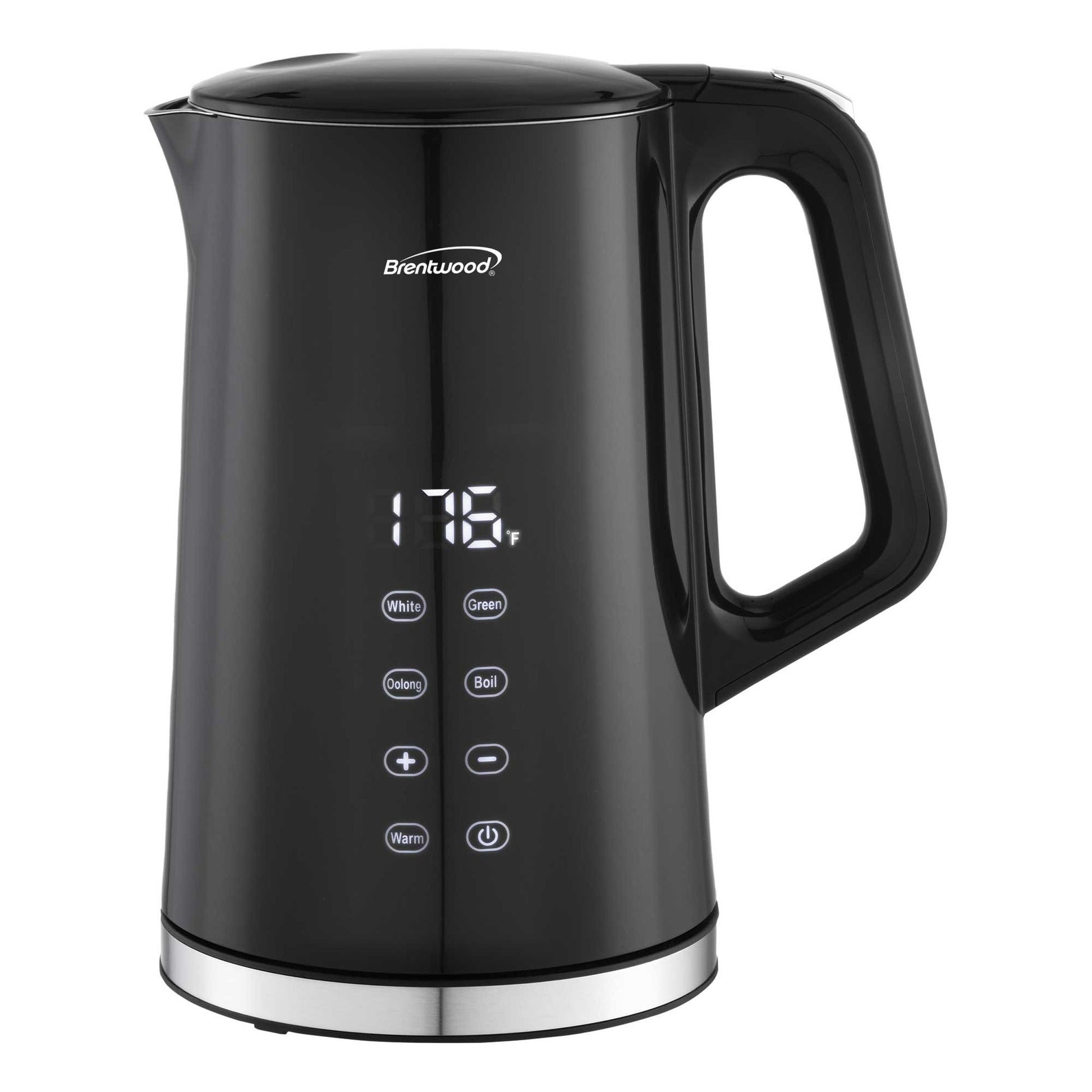Brentwood 1.7L 1100W BPA Free 360 Cordless Cool Touch Digital Electric Kettle in Black LuxuryLifeWay Online Store