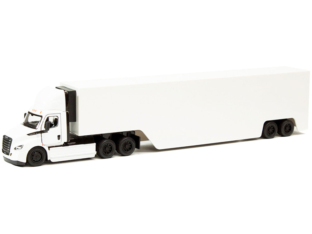 Freightliner eCascadia Truck with Container Trailer White 1/62 Diecast Model Car by Kinsmart LuxuryLifeWay Online Store