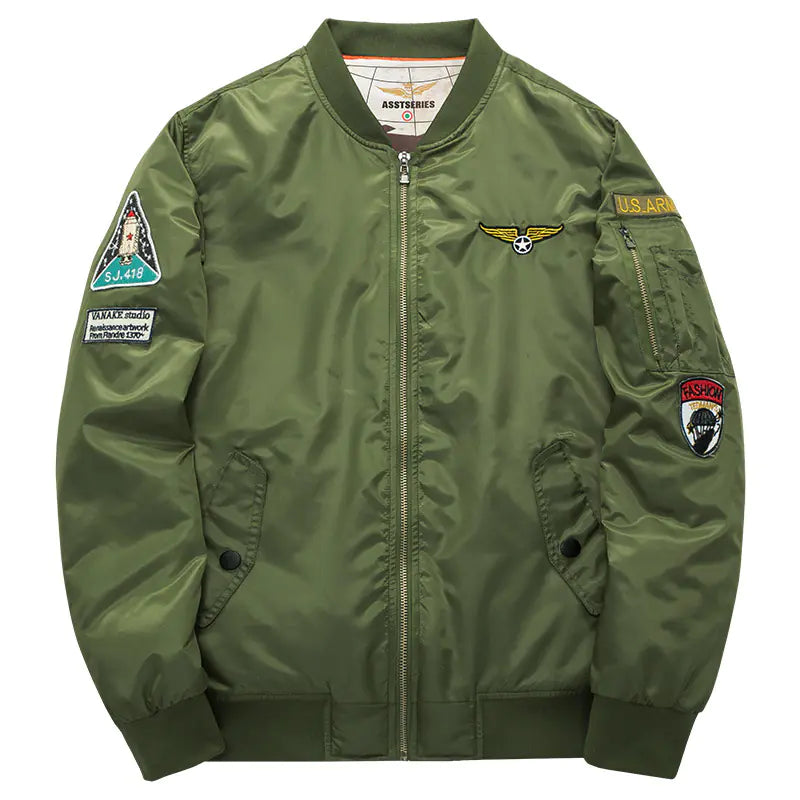 Thick Olive Green Men's Pilot Jacket