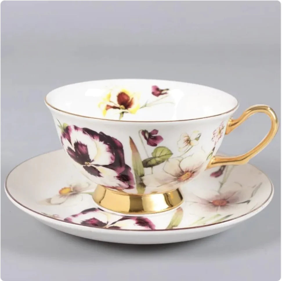 Elegant Bone China Tea & Coffee Cup with Saucer