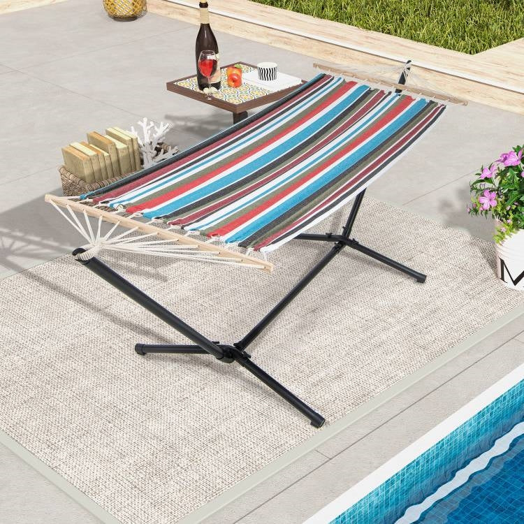 Portable Poly-Cotton Hammock with Stand and Carrying Case LuxuryLifeWay Online Store