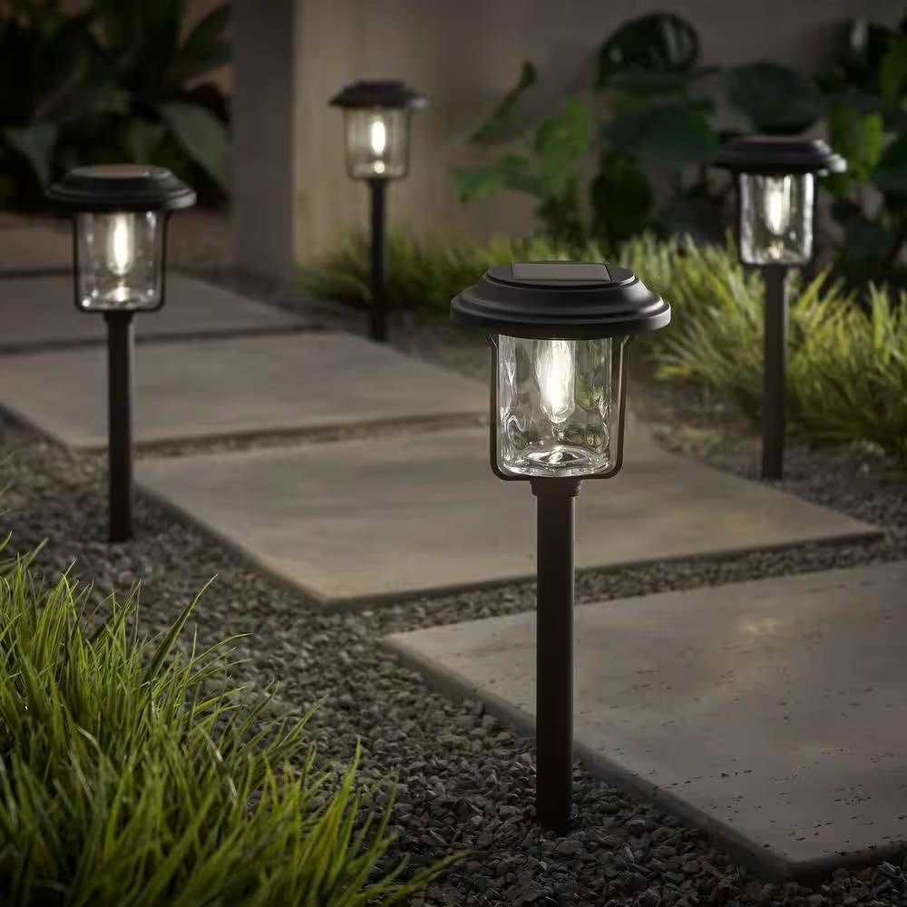 4 Pack - Solar LED Light Set - Outdoor Path Lighting in Black LuxuryLifeWay Online Store
