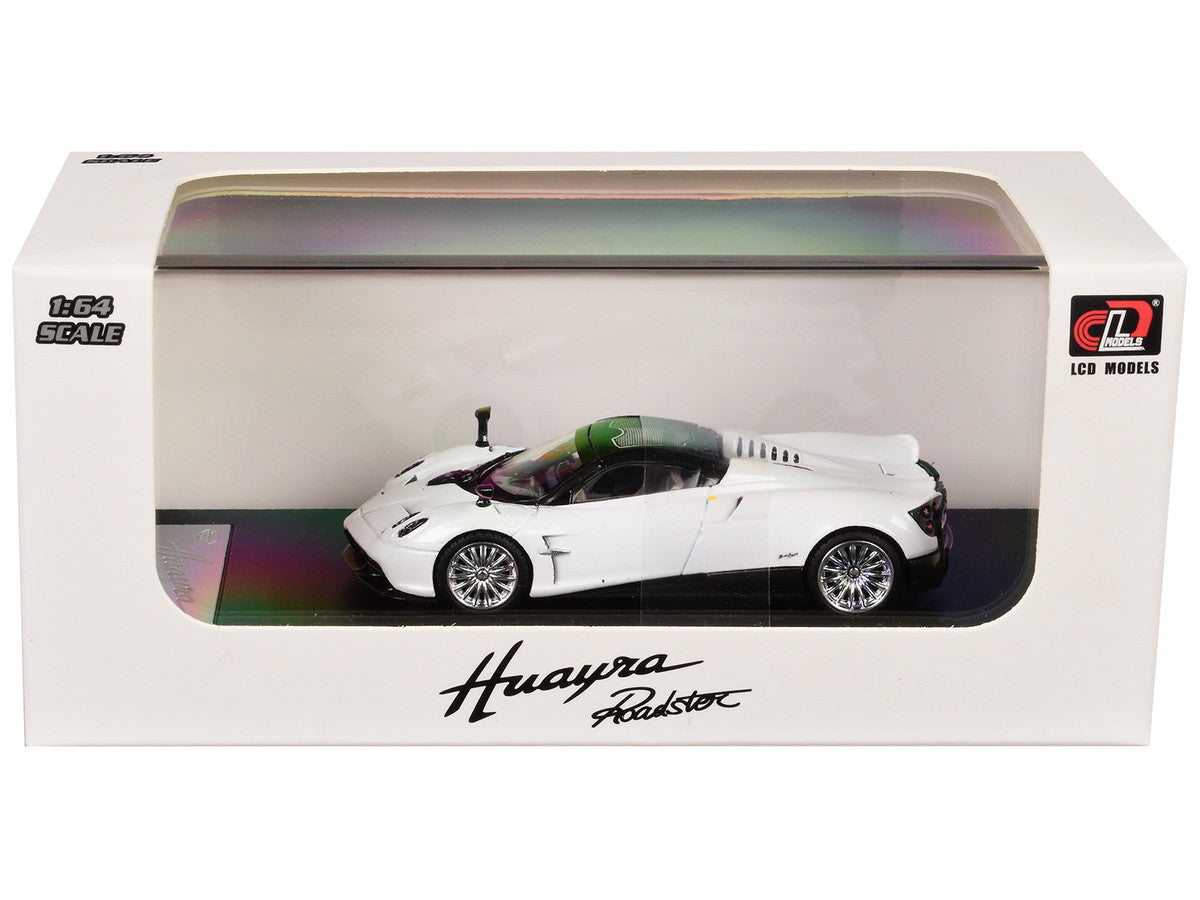 Pagani Huayra Roadster White Metallic with Black Top 1/64 Diecast Model Car by LCD Models LuxuryLifeWay Online Store