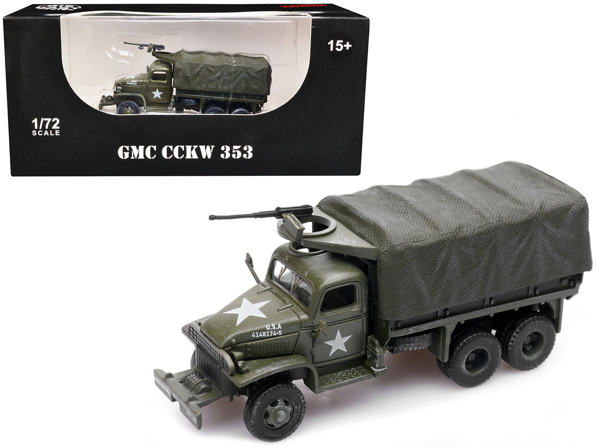 GMC CCKW 353 Truck With Mounted Gun Olive Drab "4148174-S" US Army World War II 1/72 Diecast Model by Legion LuxuryLifeWay Online Store